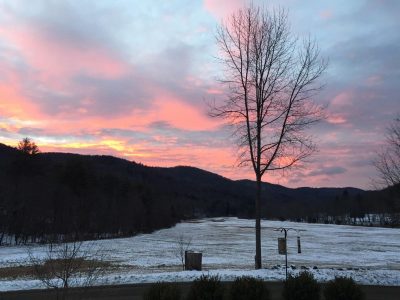 Winter Field at Sunset